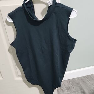 Elegant Sleeveless Teal Bodysuit
